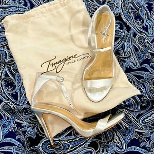 Imagine Vince Camuto White Satin Sandals - Size 7.5